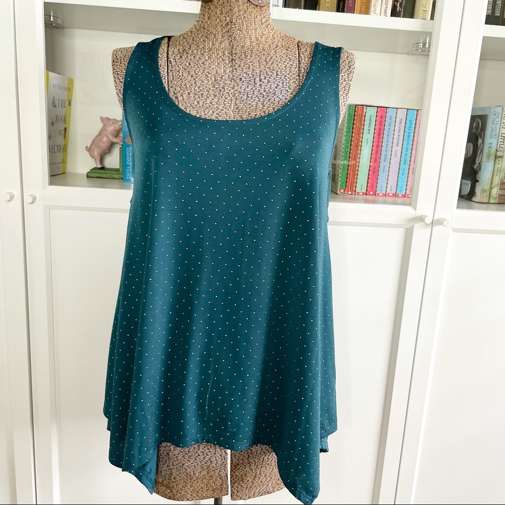 Rock & Republic Dark Green Studded Tunic Top